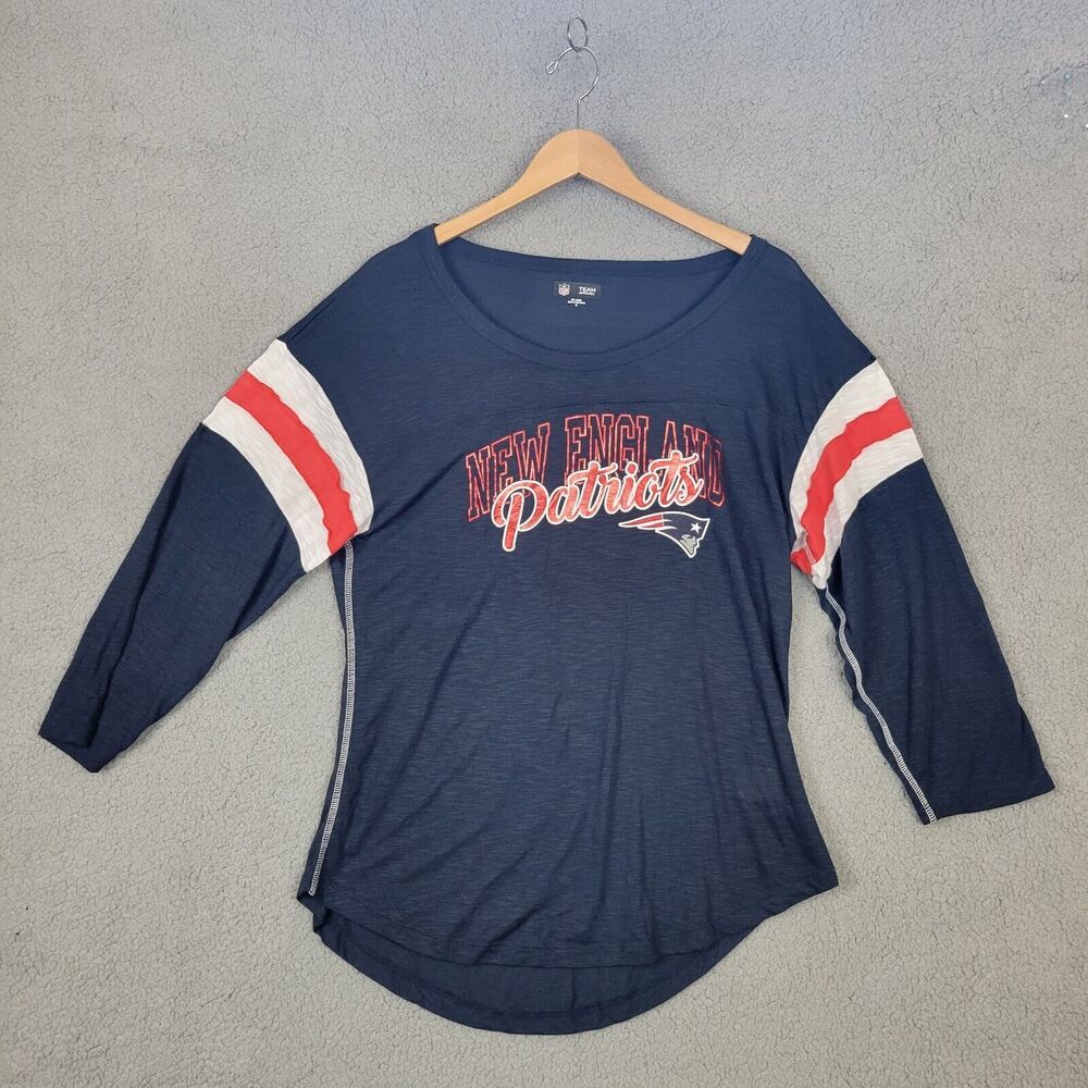 NFL Team Apparel New England Patriots Womens XL Tee Shirt Bling Graphic Black